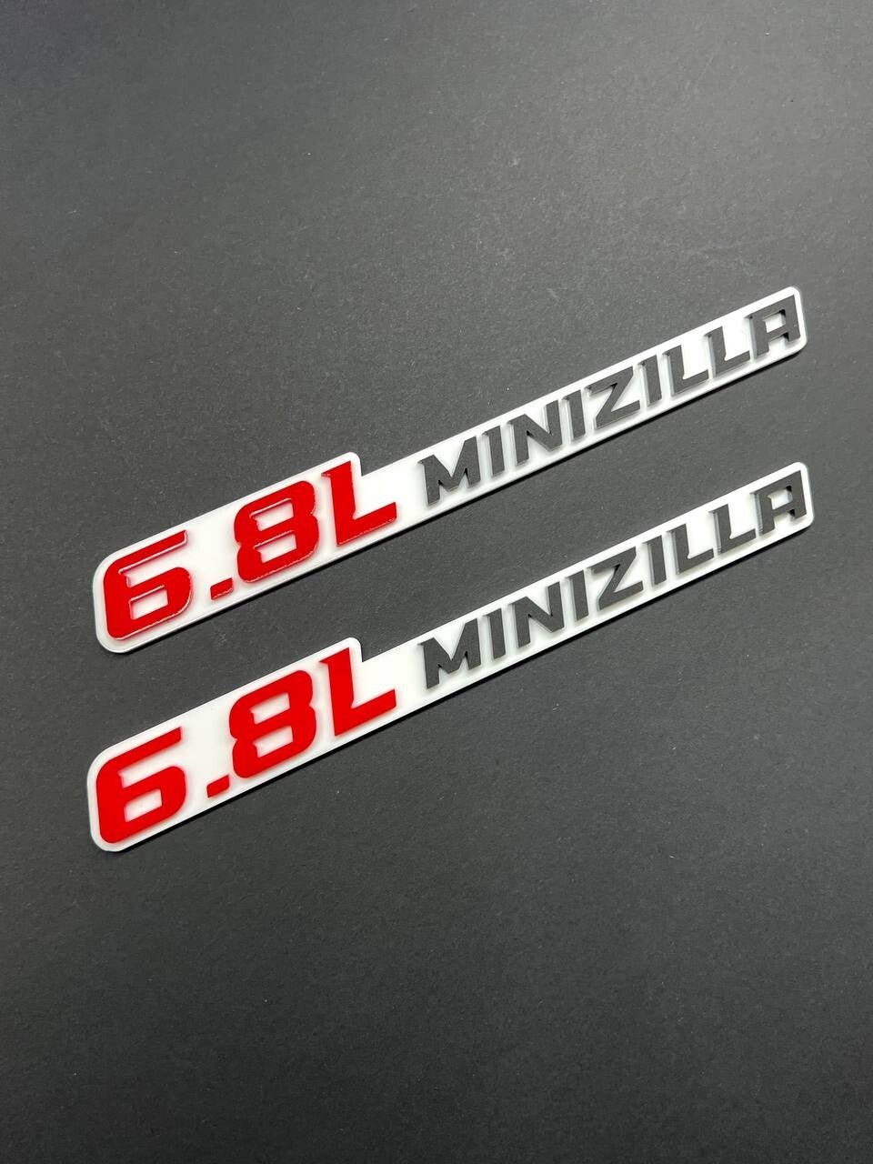6.8L EMBLEMS QTY 2 FENDER EXTERIOR 6.8L ENGINE BADGE PAIR 3D ACRYLIC DECAL