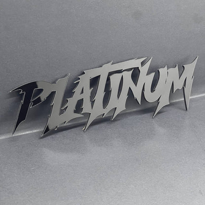 1PC PLATINUM Emblem – Black Acrylic Fender or Tailgate Badge for Car, SUV, Truck