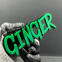 1pc Custom GINGER Car Badge – 3D Multicolor Acrylic Fender & Trunk Emblem