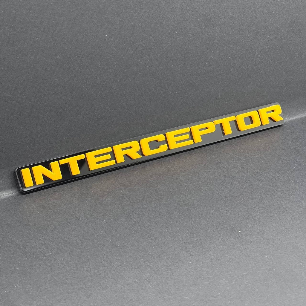 1PC INTERCEPTOR Emblem – Custom 3D Acrylic Fender & Tailgate Car Badge Decal