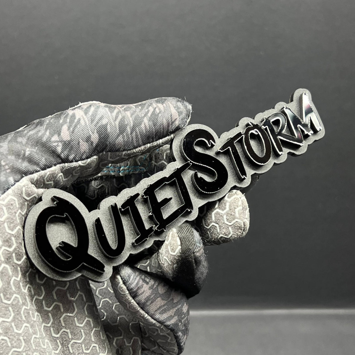 1x Quiet Storm Multicolor 3D Car Badge Easy Install Acrylic Fender & Trunk Decal