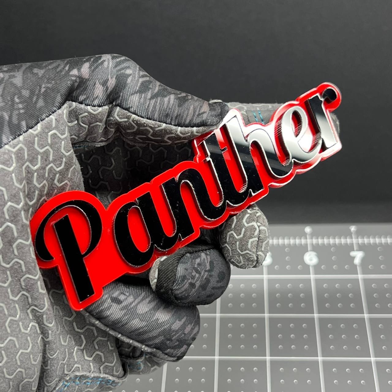 1PC PANTHER Emblem – 3D Acrylic Tailgate Badge Decal for Car, Truck, SUV