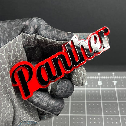 1PC PANTHER Emblem – 3D Acrylic Tailgate Badge Decal for Car, Truck, SUV
