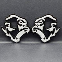 2PCS Gorilla Emblem Badges – Aggressive 3D Acrylic Car & SUV Fender Decals