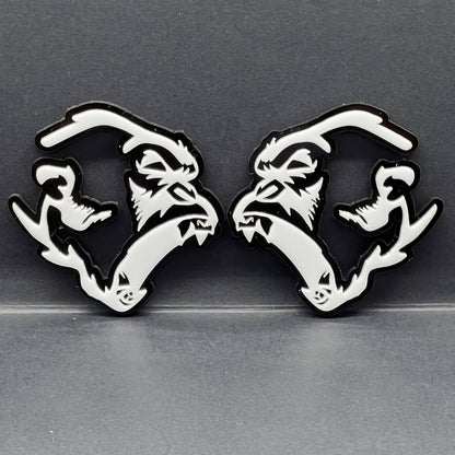2PCS Gorilla Emblem Badges – Aggressive 3D Acrylic Car & SUV Fender Decals
