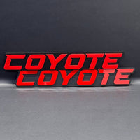 1pcs COYOTE Emblem Badges Red Black Mate Fender Angry Aggressive Fender Emblem