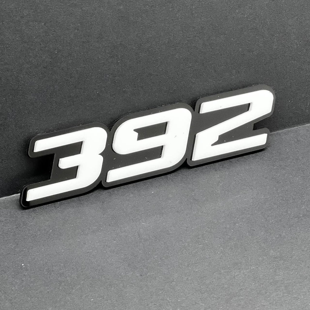 2x White black 392 Hemi Emblems 392 Side Fender Badge 3D for 392 Emblem