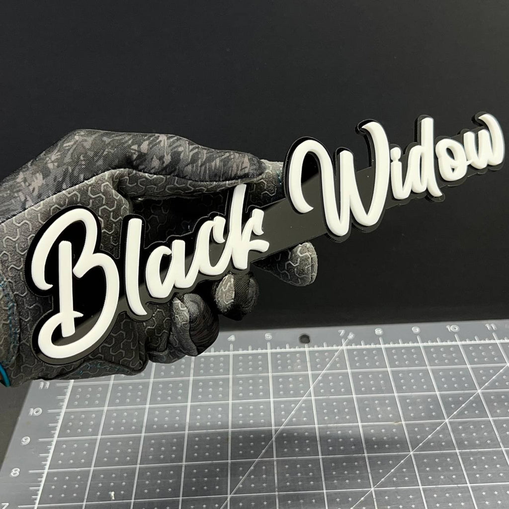 1pc Black Widow 3D Emblem Badge – Multicolor Acrylic Car Fender & Trunk Decal