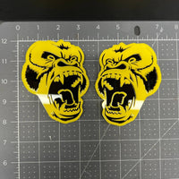 2PCS Gorilla Emblem Badges – 3D Angry Car & Truck Fender Decal Stickers