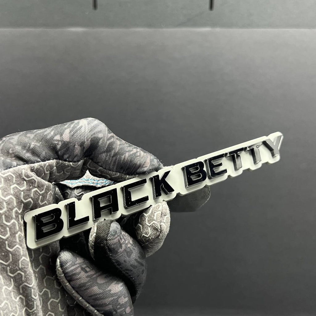 1PC Black Betty Emblem – 3D Multicolor Acrylic Fender & Trunk Car Badge