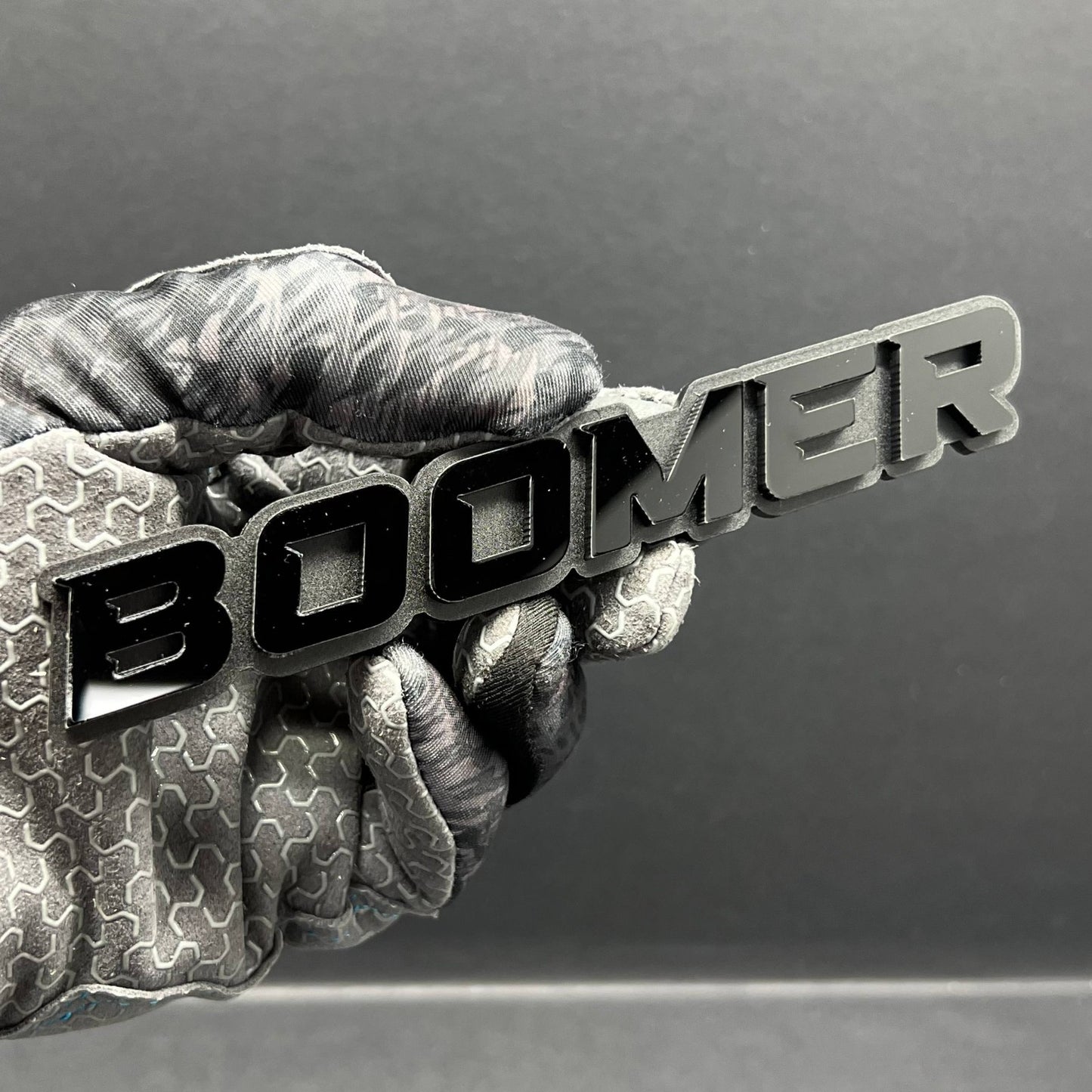 1PC BOOMER Badge – Custom 3D Multicolor Acrylic Car Fender & Trunk Sticker Decal