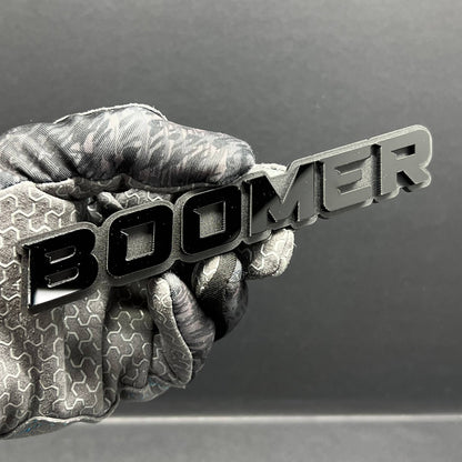 1PC BOOMER Badge – Custom 3D Multicolor Acrylic Car Fender & Trunk Sticker Decal