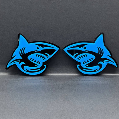 1pc SHARK 3D Emblem – Multicolor Acrylic Badge for Car Fender & Trunk