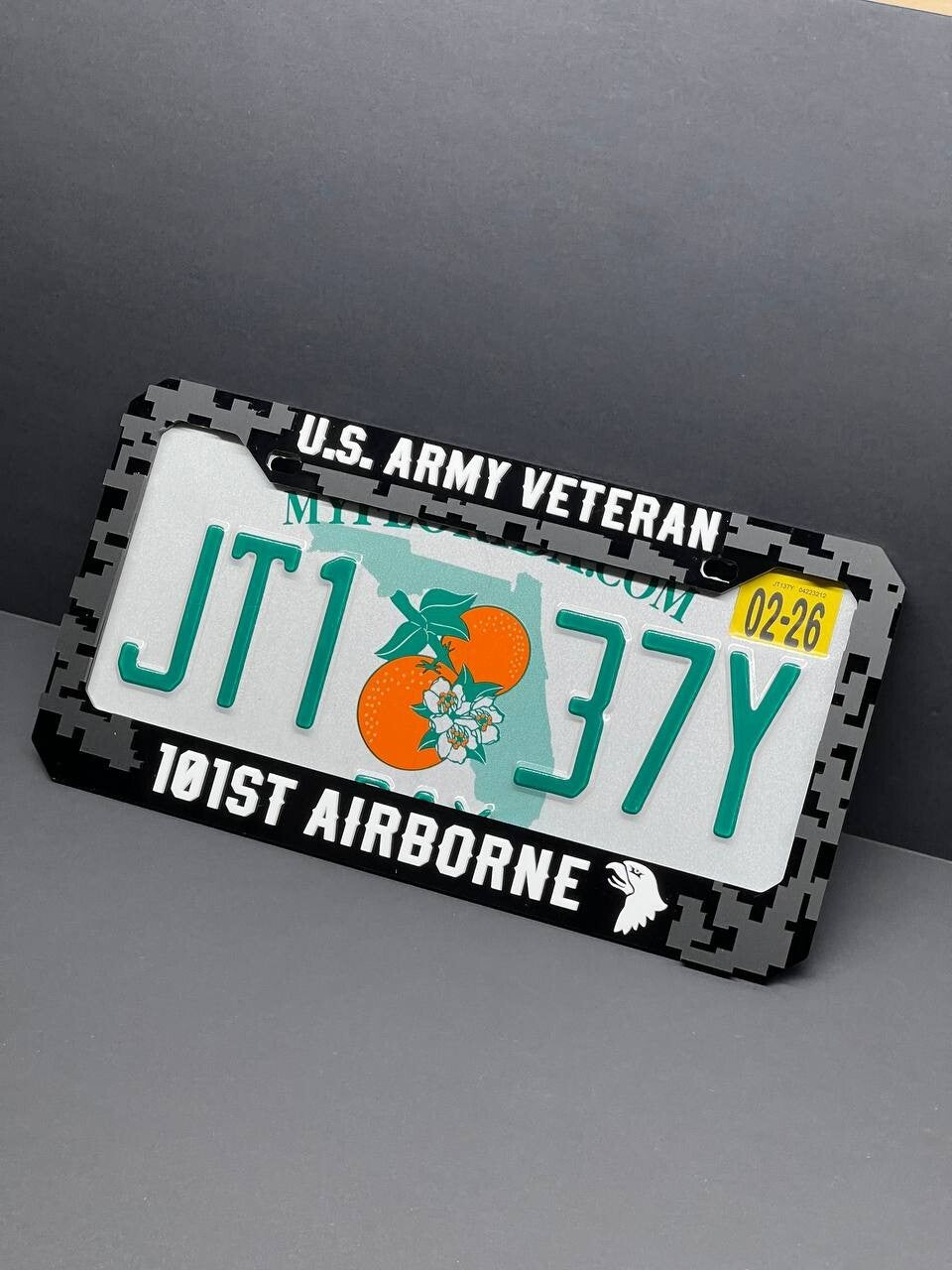 Veteran U.S. Army CUSTOM Black License Plate Frame Cover, Frame, car frame