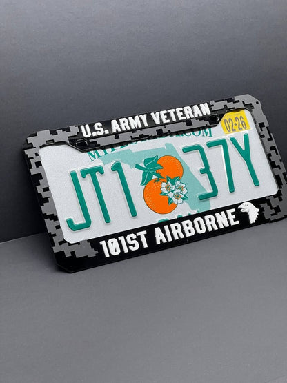 Veteran U.S. Army CUSTOM Black License Plate Frame Cover, Frame, car frame