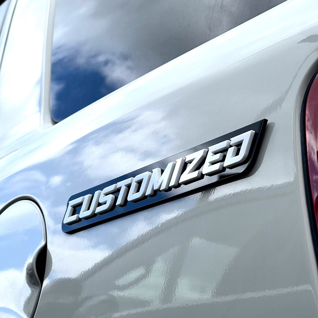 Custom Car Emblem Badge MULTI COLOR Customized Text Names