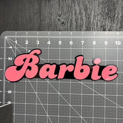 1pc BARBIE Multicolor 3D Acrylic Emblem – Custom Badge for Cars, SUVs & Trucks