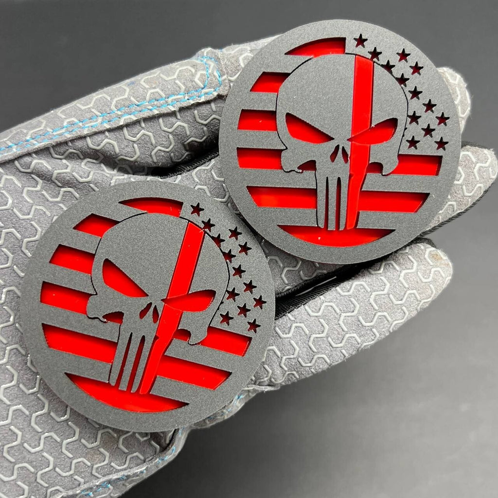 2PCS Black MATE 18-24 WRANGLER GLADIATOR JL PUNISHER FENDER EMBLEM BADGE FENDER