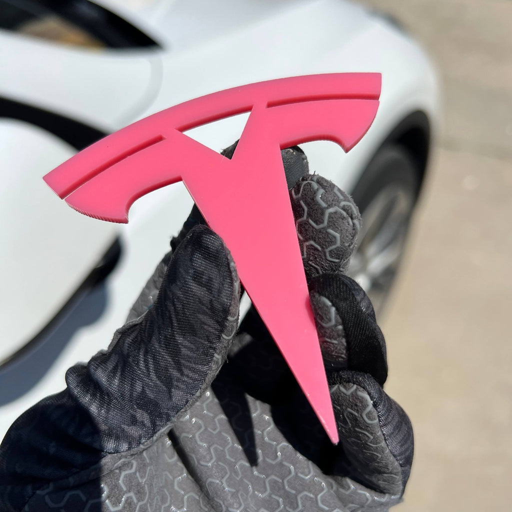2PCS Tesla 3D Emblems – Multicolor Acrylic Badges for Car & SUV