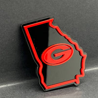 1PC Georgia Bulldogs Emblem – 3D Multicolor Acrylic Car & SUV Badge