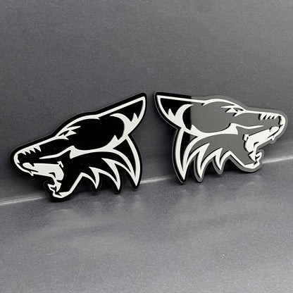 2PCS COYOTE Emblem Badges Fender Angry Aggressive Racing