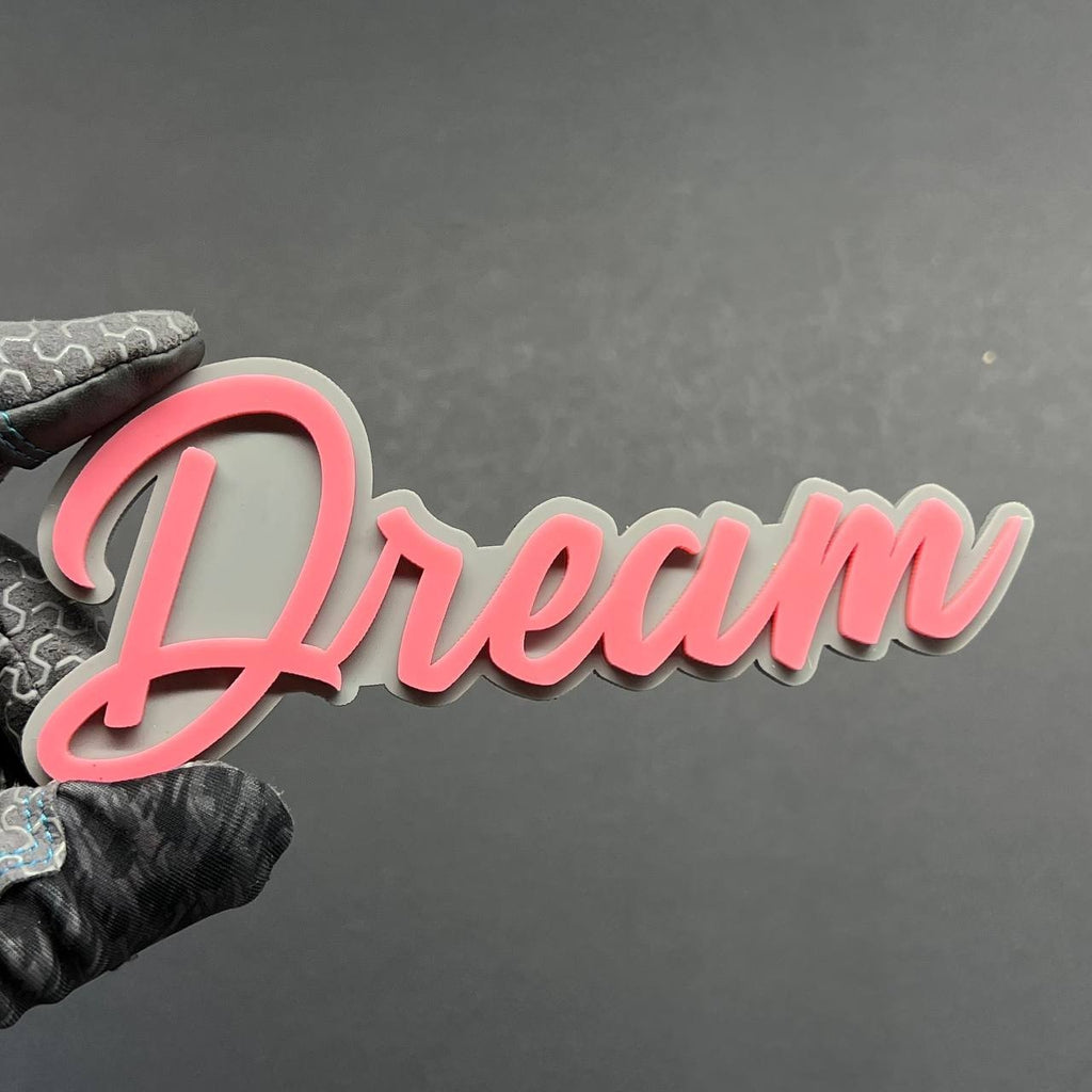 1PC Dream Emblem – 3D Multicolor Acrylic Car Fender & Trunk Badge Decal