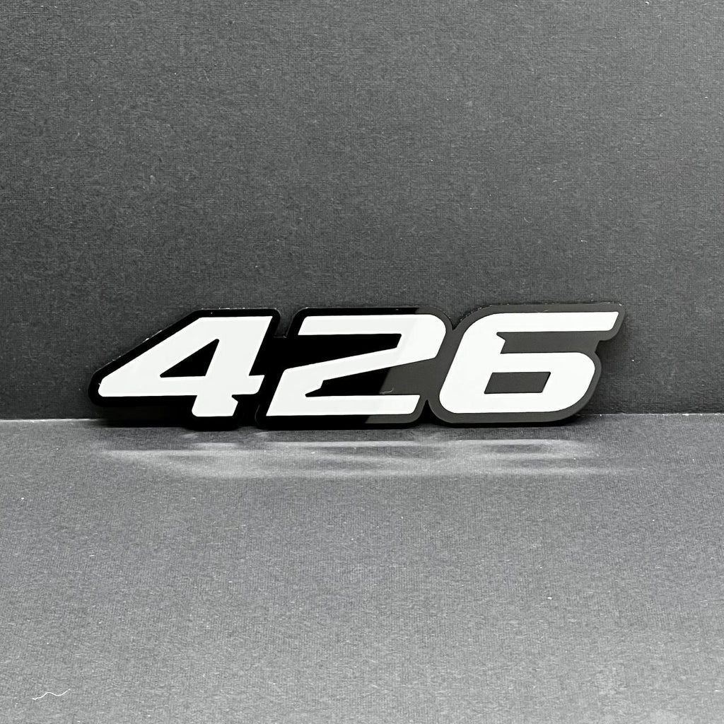 2x White black 426 Hemi Emblems 426 Side Fender Badge 3D for 426 Emblem