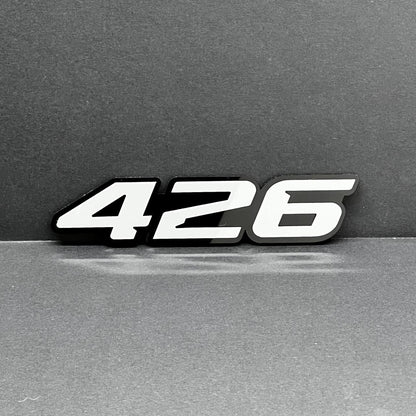 2x White black 426 Hemi Emblems 426 Side Fender Badge 3D for 426 Emblem