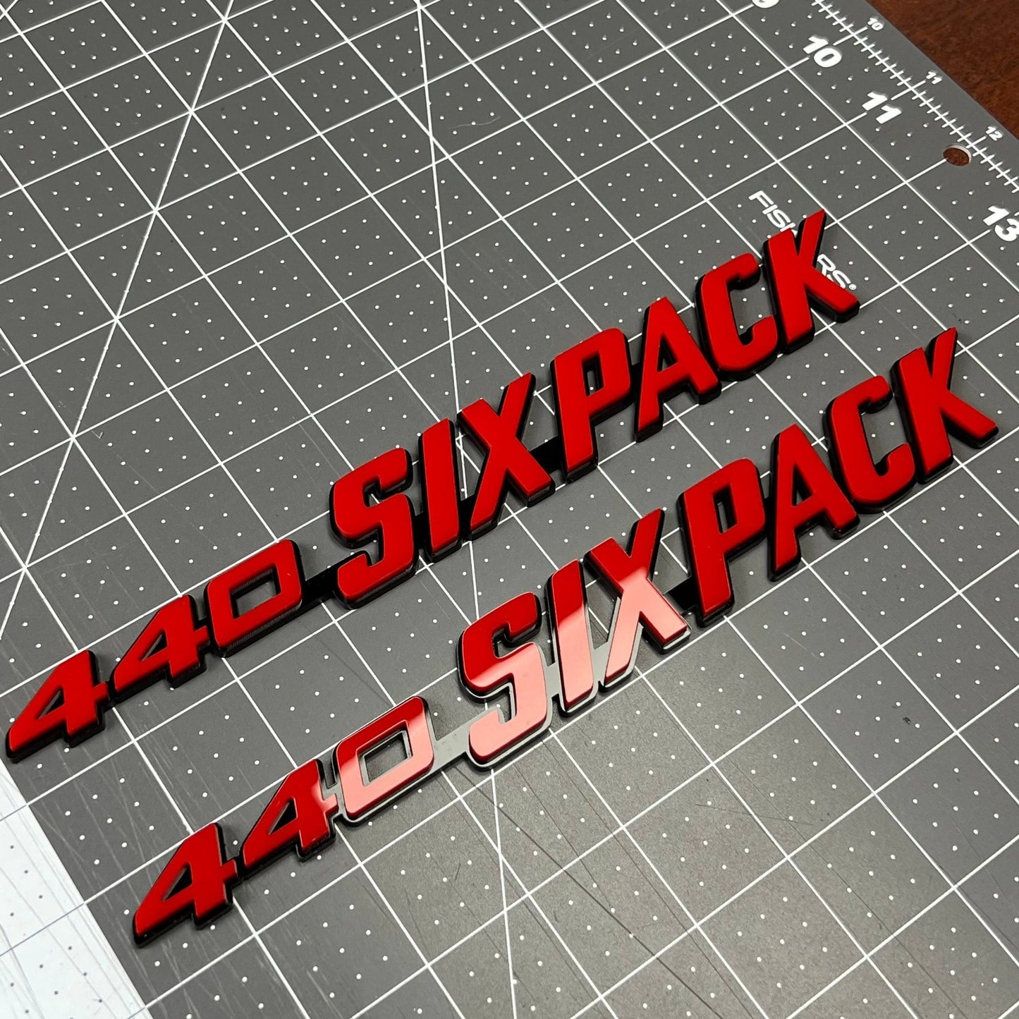 2PCS 440 SIXPACK Emblem Set – 3D Acrylic Car Truck Fender Badge Decal