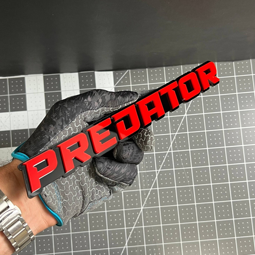 1PCS PREDATOR Emblem – Custom 3D Multicolor Acrylic Car Exterior Badge