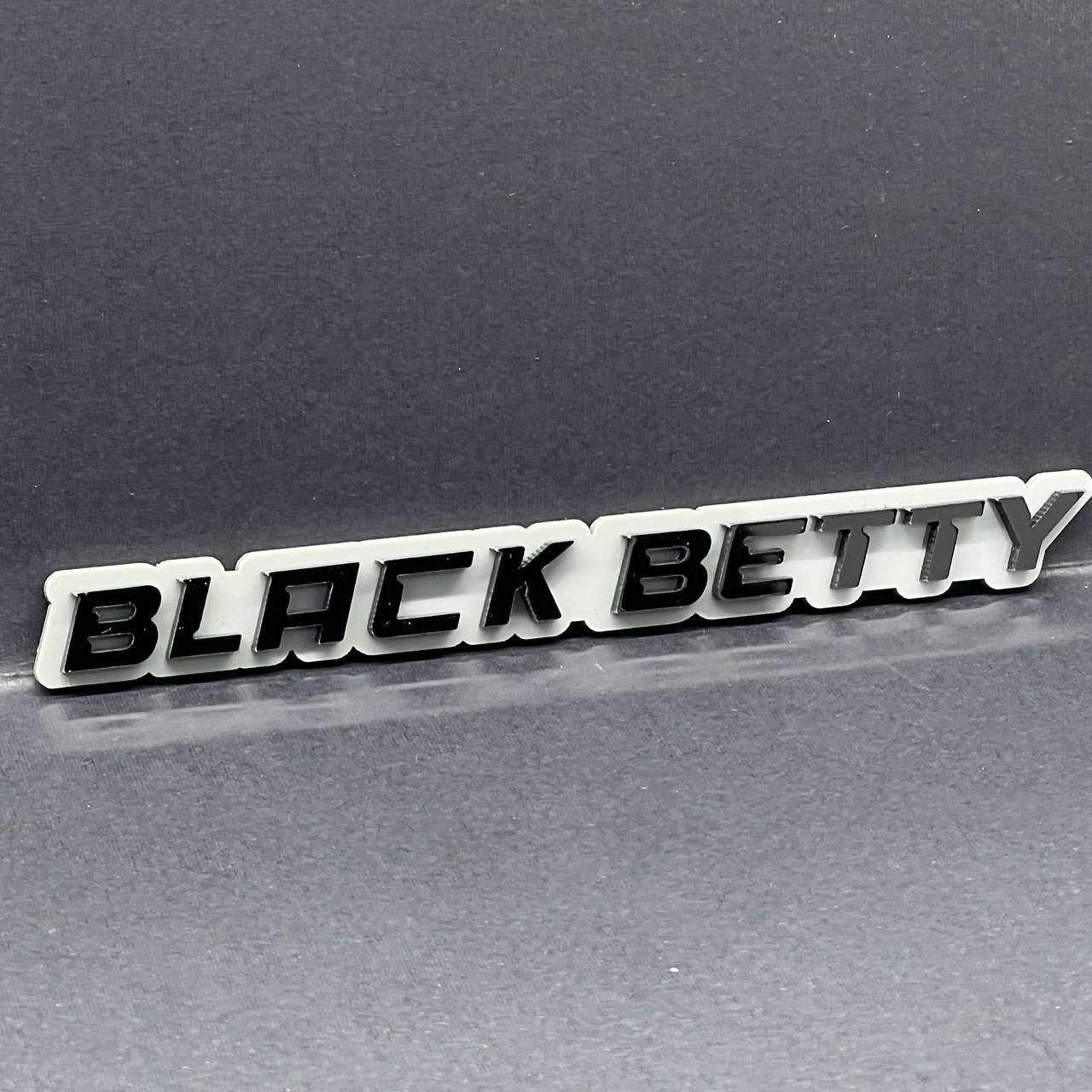 1PC Black Betty Emblem – 3D Multicolor Acrylic Fender & Trunk Car Badge