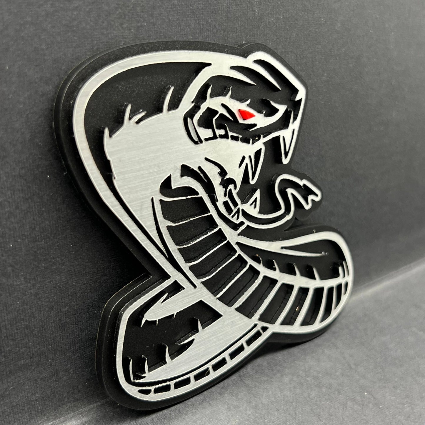 1PC Shelby GT Cobra Snake Emblem – Durable 3D Acrylic Mustang Badge