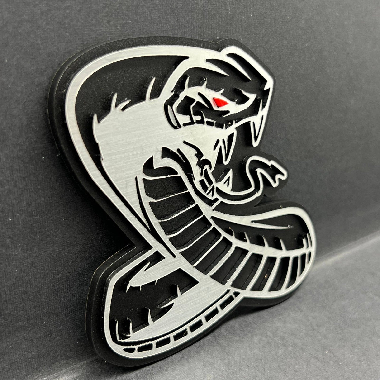 1PC Shelby GT Cobra Snake Emblem – Durable 3D Acrylic Mustang Badge