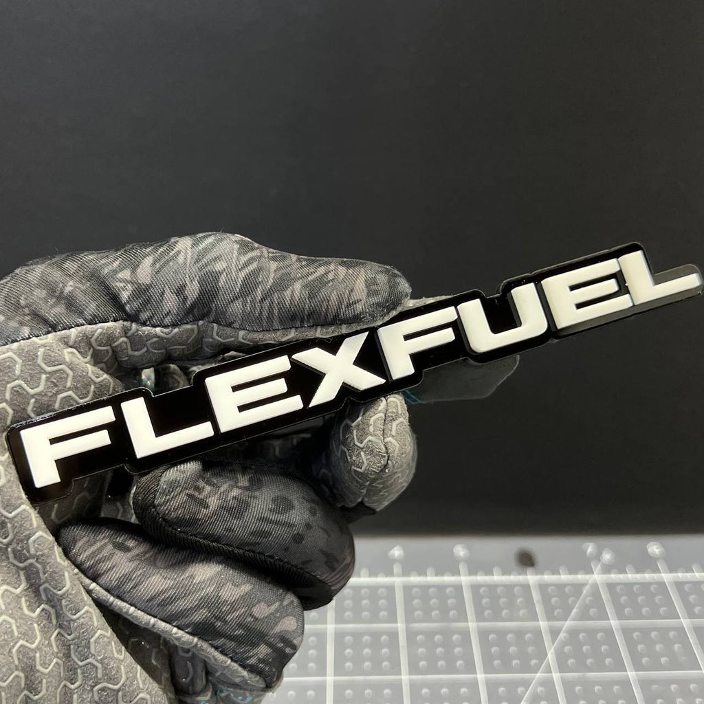 1PC FLEXFUEL Emblem – 3D Multicolor Acrylic Car Badge Decal for Fender/Trunk