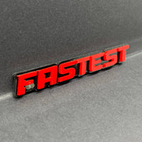 1pc FASTEST Multicolor 3D Emblem – Acrylic Fender or Trunk Car Badge