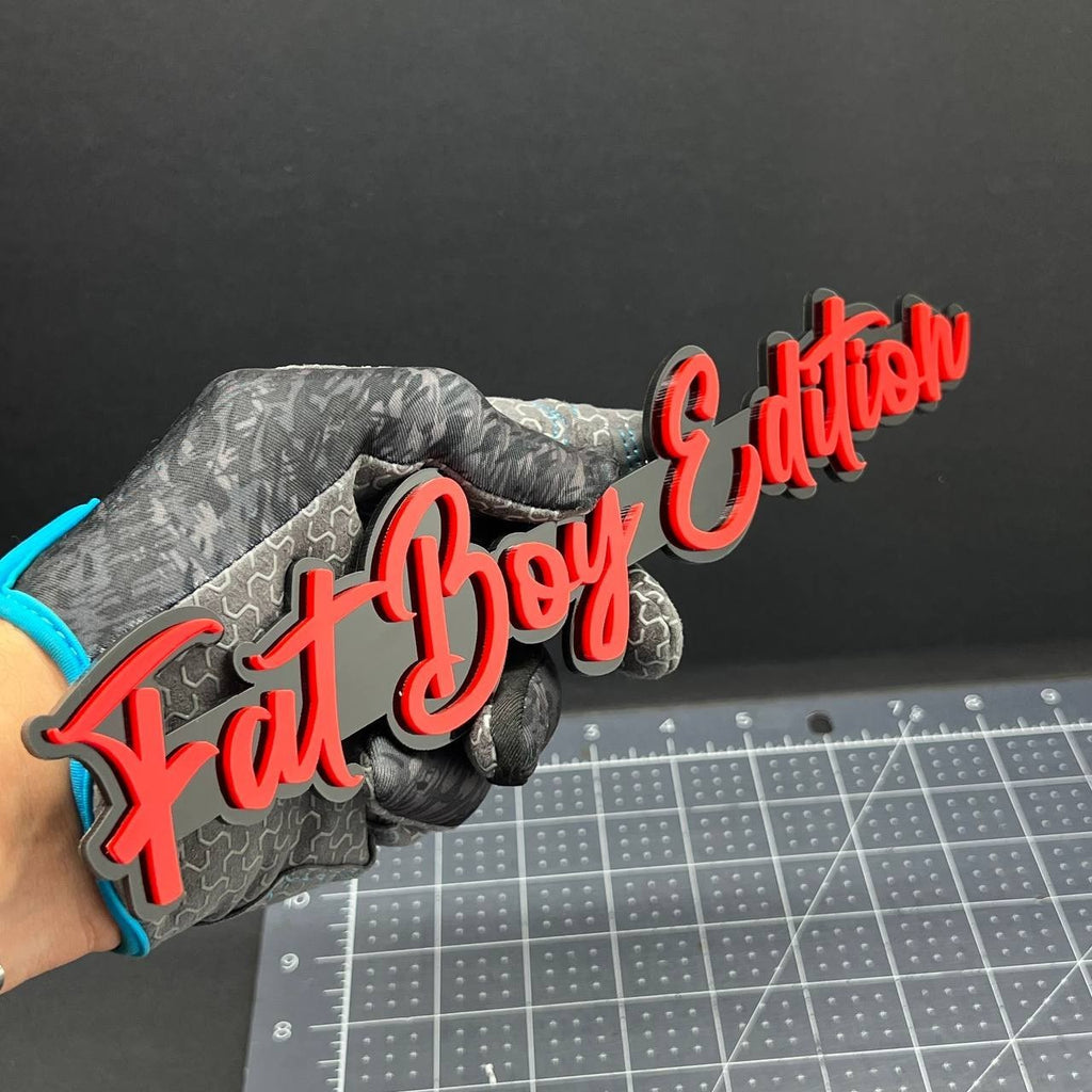 1PC FAT BOY Edition Emblem – 3D Multicolor Acrylic Car Badge Decal