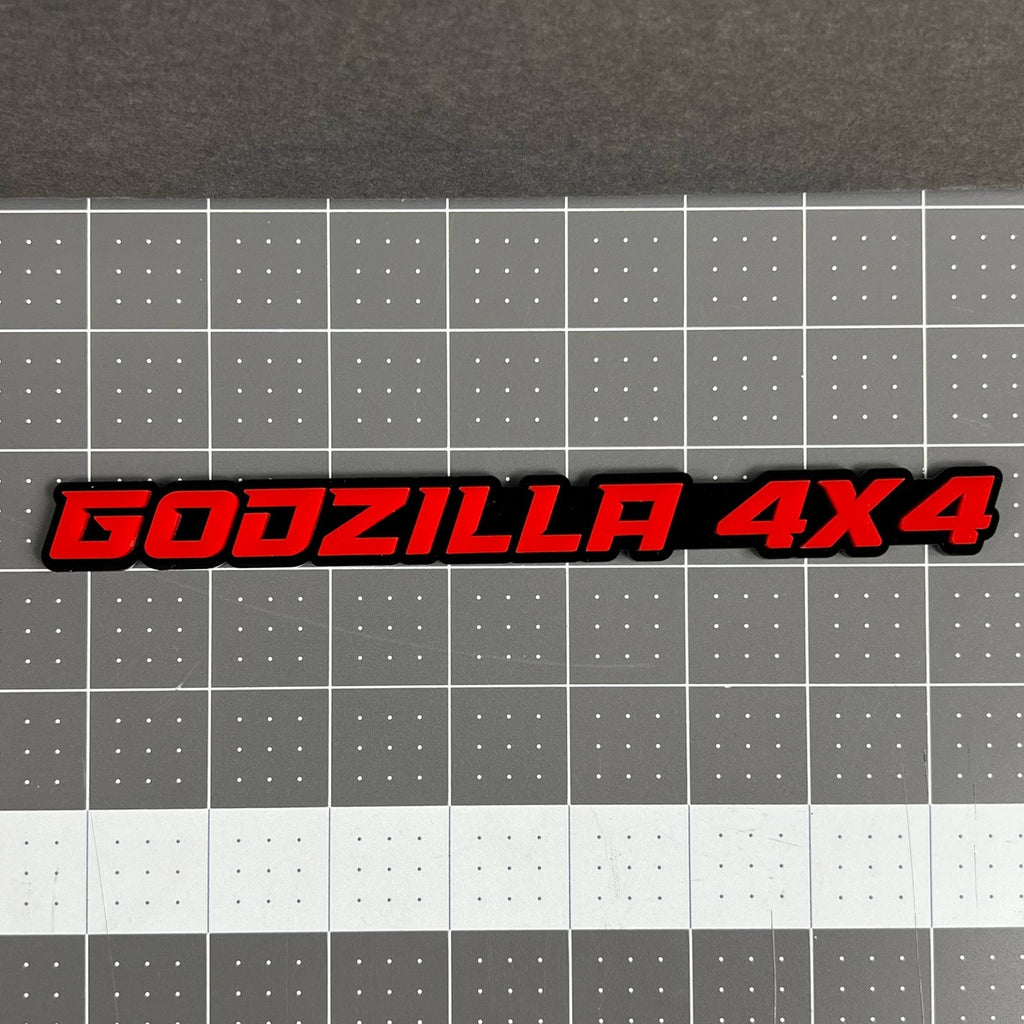 1PC GODZILLA 4x4 Emblem – Durable 3D Multicolor Acrylic Car & Truck Badge