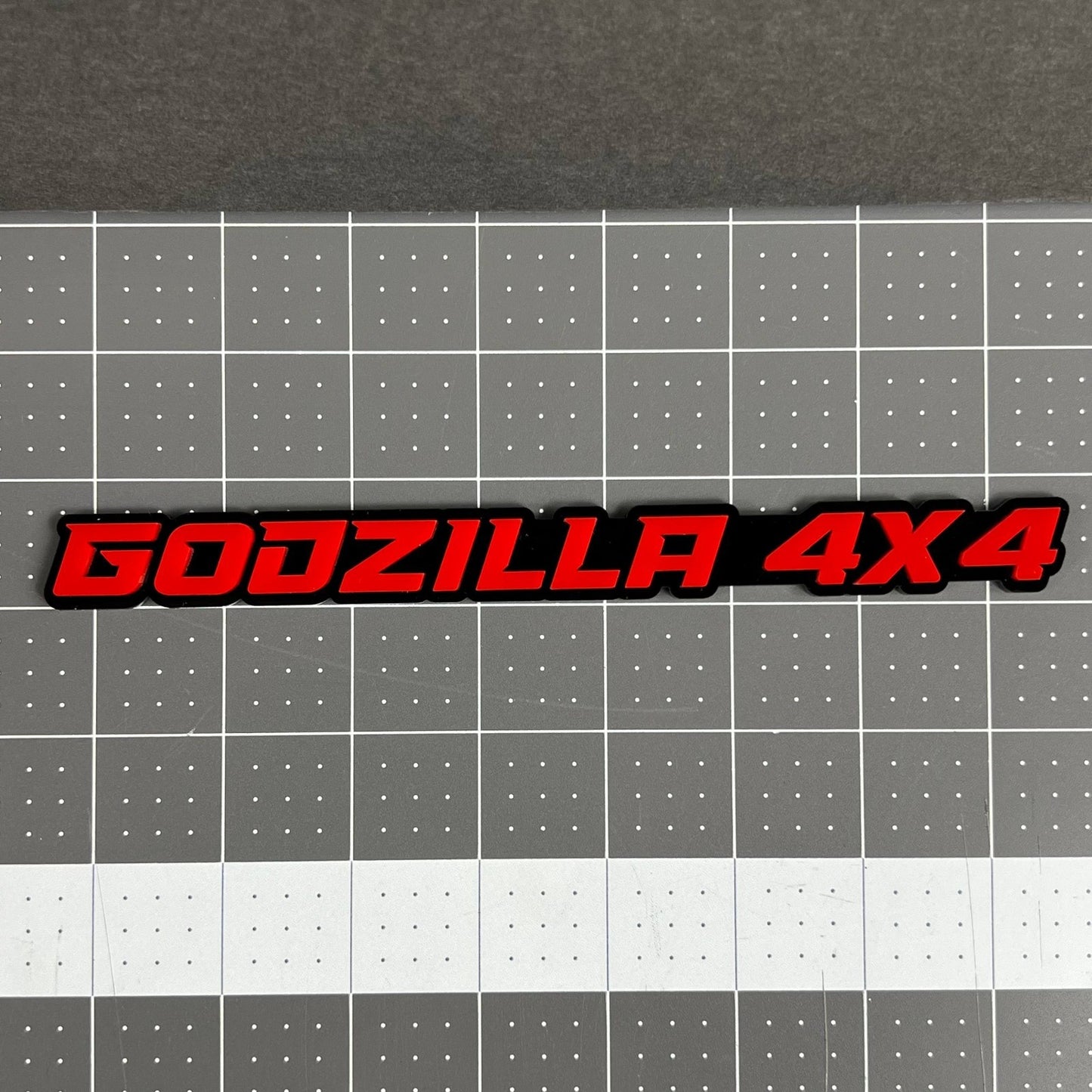 1PC GODZILLA 4x4 Emblem – Durable 3D Multicolor Acrylic Car & Truck Badge