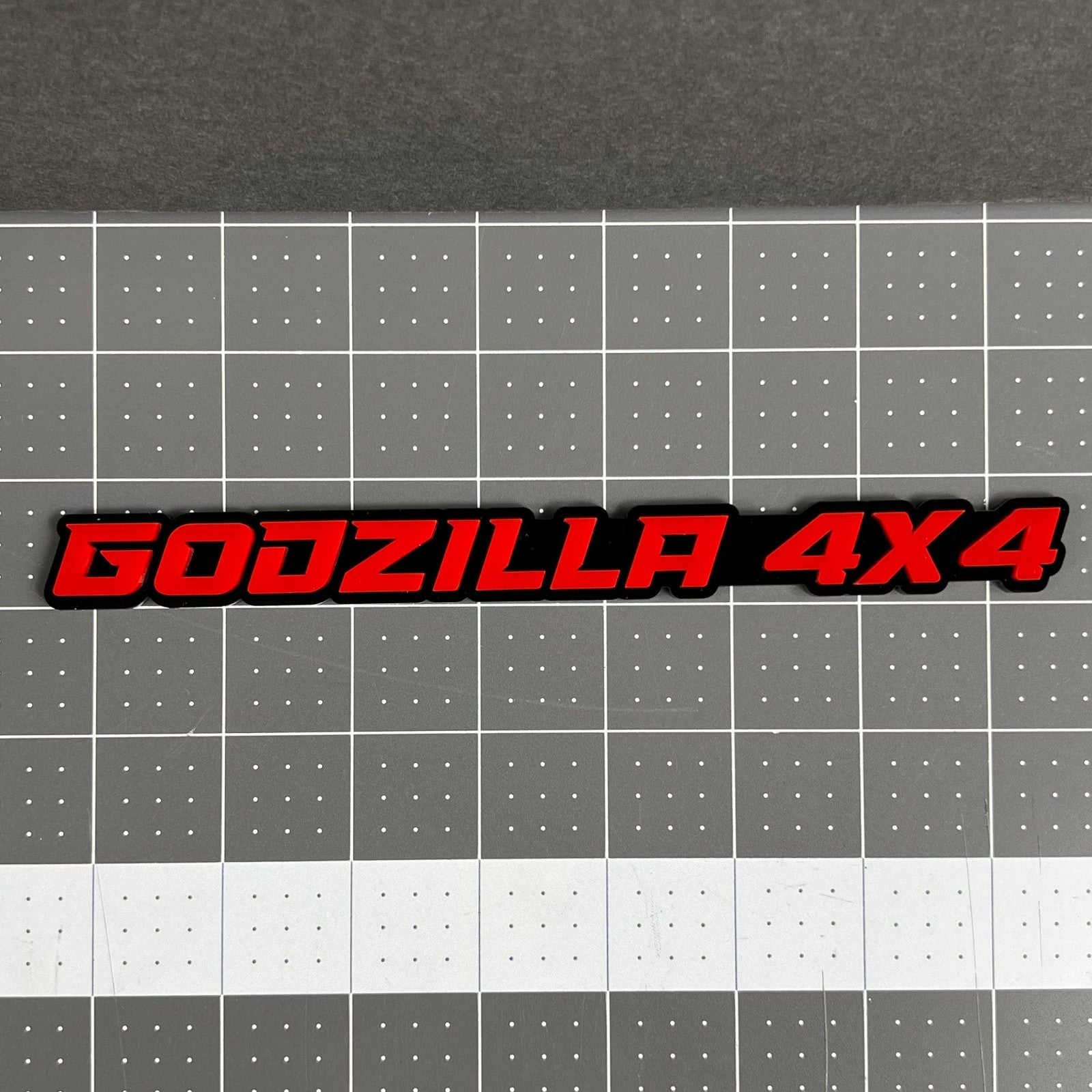 1PC GODZILLA 4x4 Emblem – Durable 3D Multicolor Acrylic Car & Truck Badge