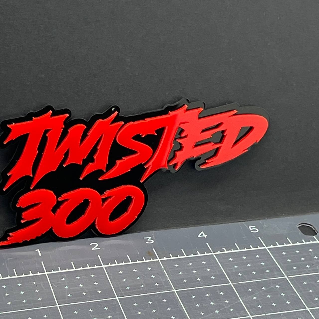 1PC Twisted 300 Emblem – 3D Multicolor Acrylic Car Badge for Fender & Tailgate