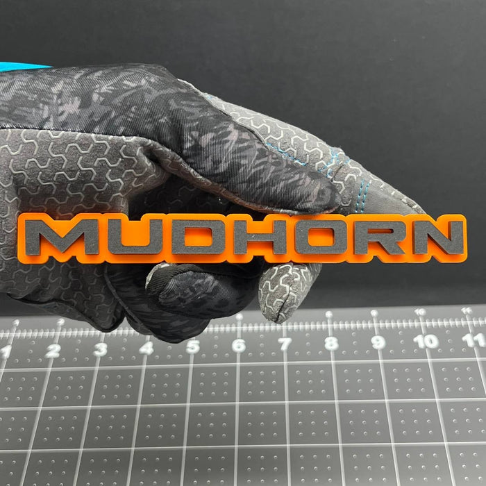 1PC MUDHORN Emblem – 3D Acrylic Tailgate Badge Decal for Car, Truck, SUV