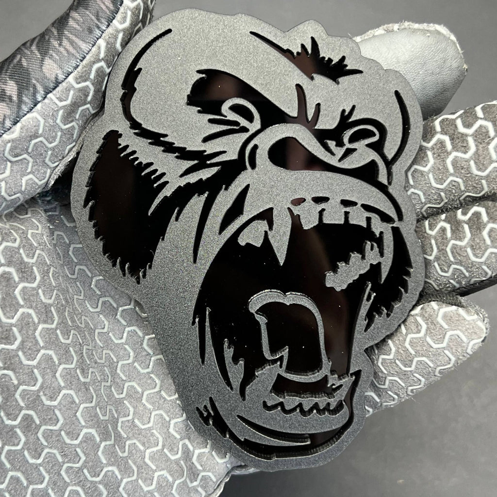 2PCS Gorilla Emblems – Durable Angry 3D Acrylic Fender Badges for Vehicles