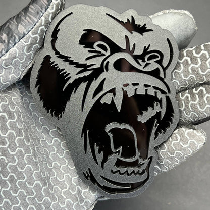 2PCS Gorilla Emblems – Durable Angry 3D Acrylic Fender Badges for Vehicles