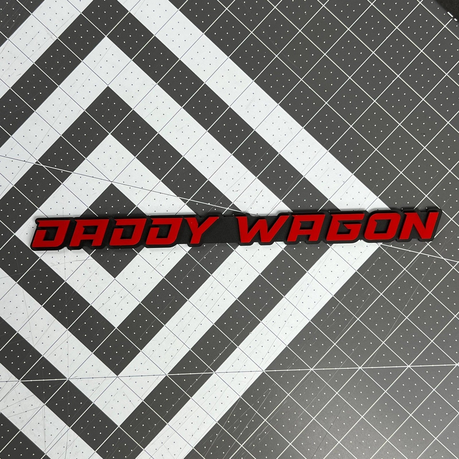 1PC DADDY WAGON Emblem – Durable 3D Multicolor Acrylic Truck & SUV Badge