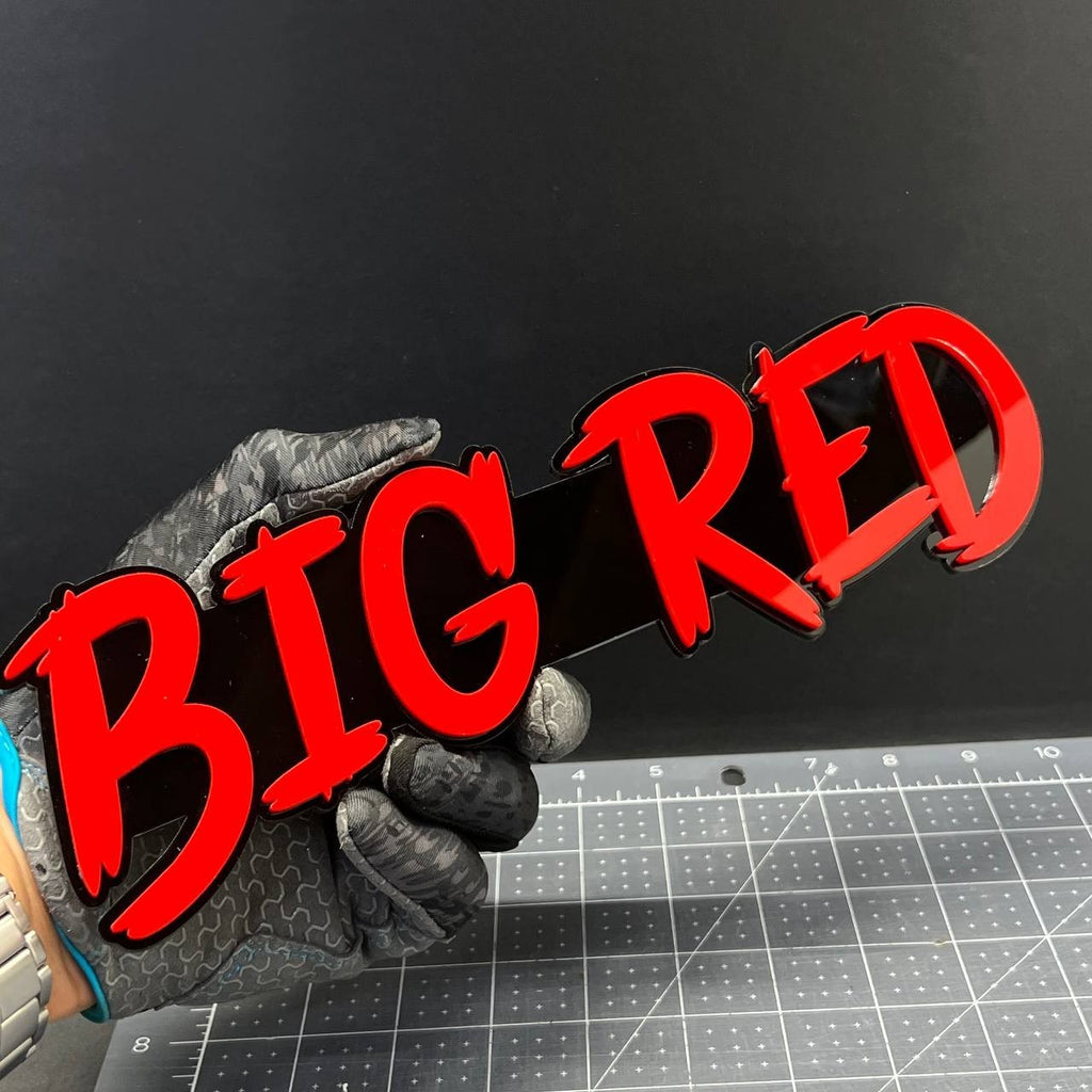 1pcs BIG RED 3D Emblem Badge Multicolor Acrylic Custom Car Fender Tailgate Decal
