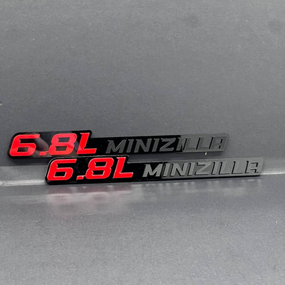 2PCS 6.8L Minizilla Engine Emblems – Custom 3D Acrylic Multicolor Car Fender