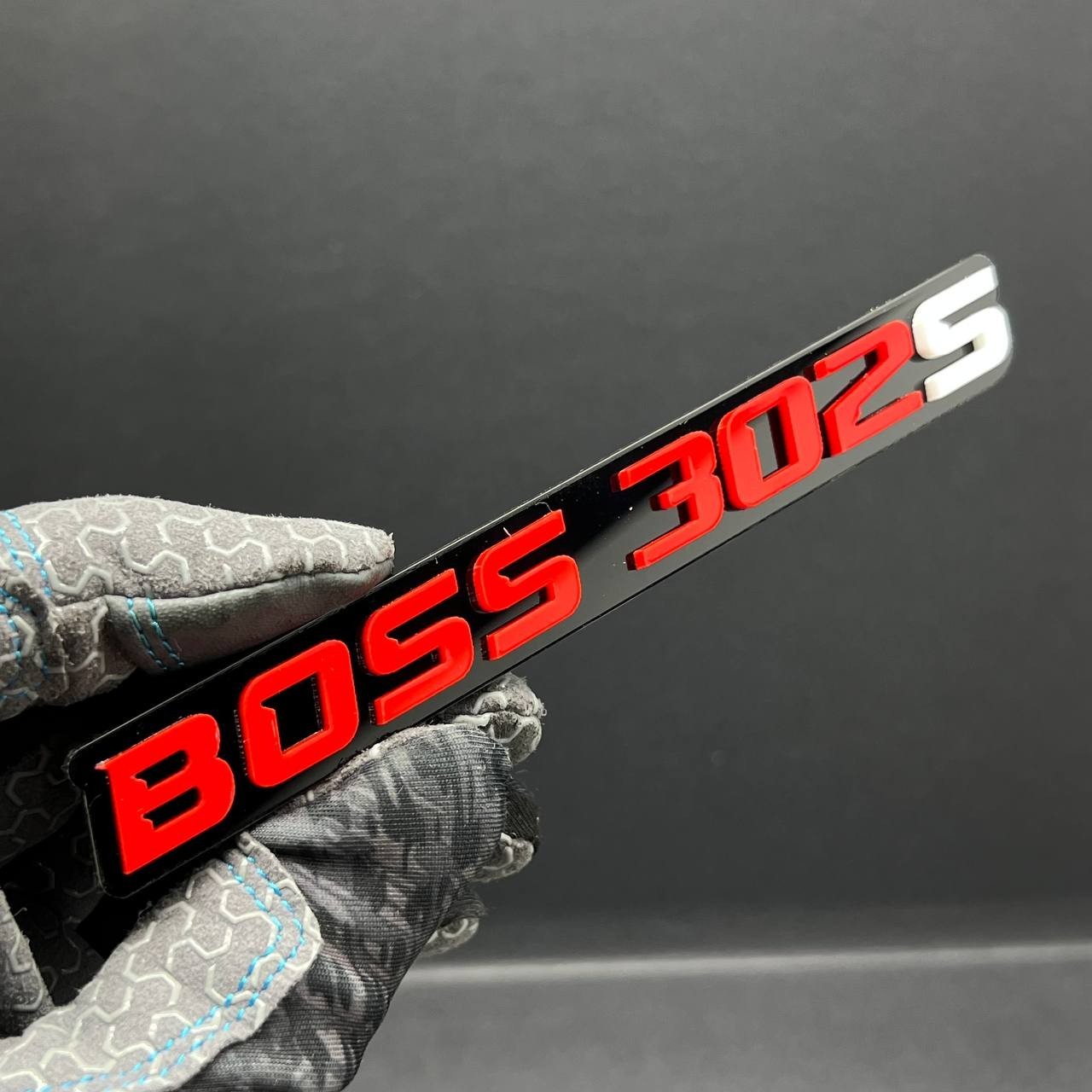 2PCS BOSS 302S Emblems – 3D Multicolor Acrylic Fender & Tailgate Badge Decals