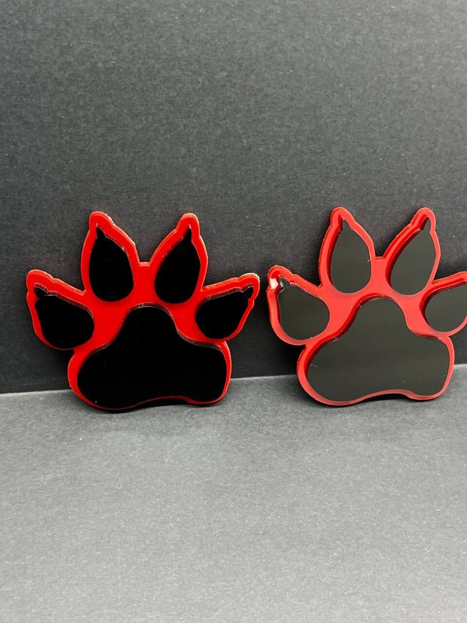 2x Red Fender Dog Paw Emblem Badge Logo for Ford Bronco Truck Sport Offroad 4x4