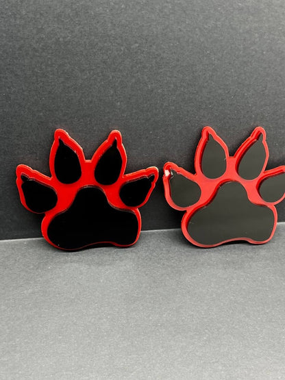 2x Red Fender Dog Paw Emblem Badge Logo for Ford Bronco Truck Sport Offroad 4x4