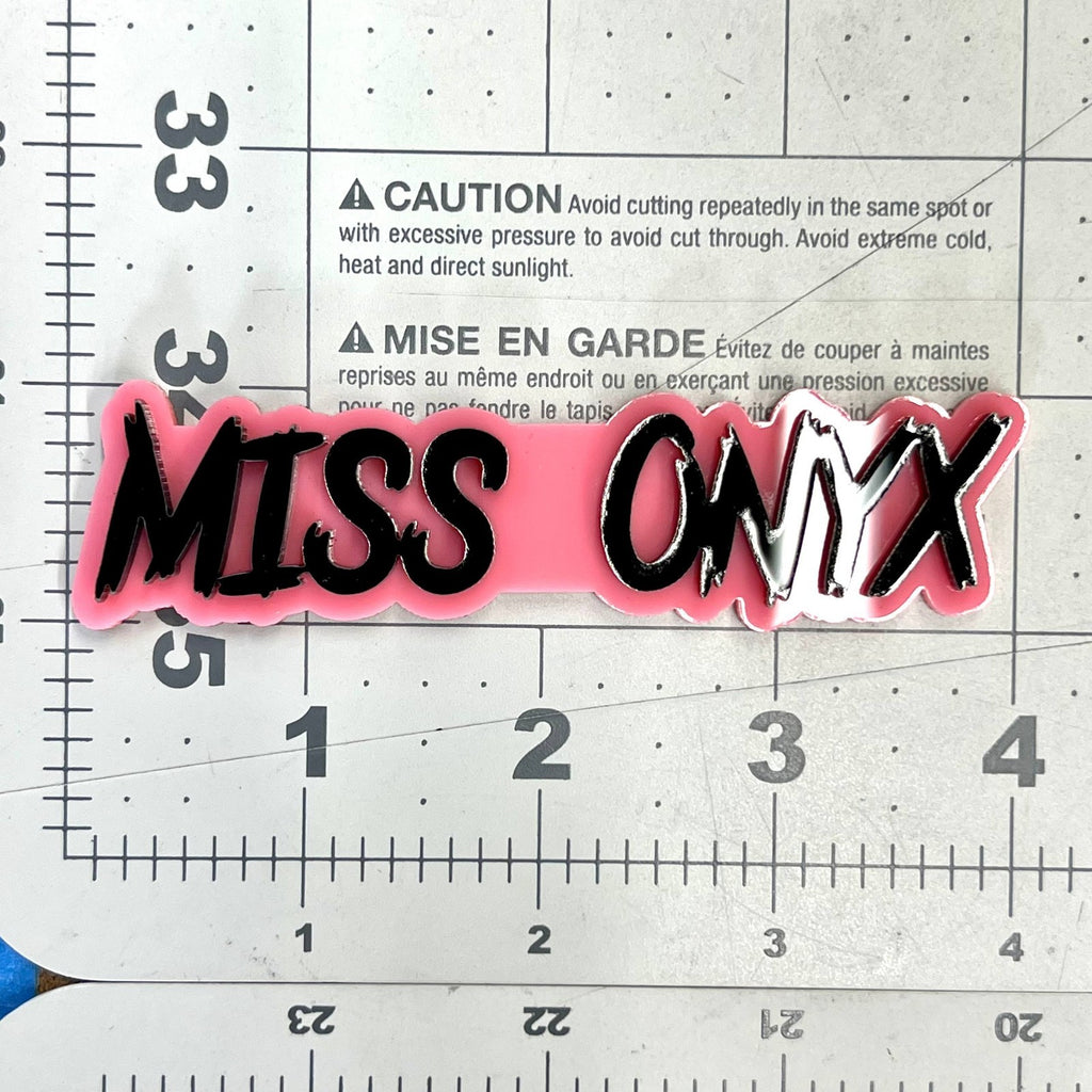 1PC MISS ONYX Emblem – 3D Custom Acrylic Car Fender & Trunk Badge Decal